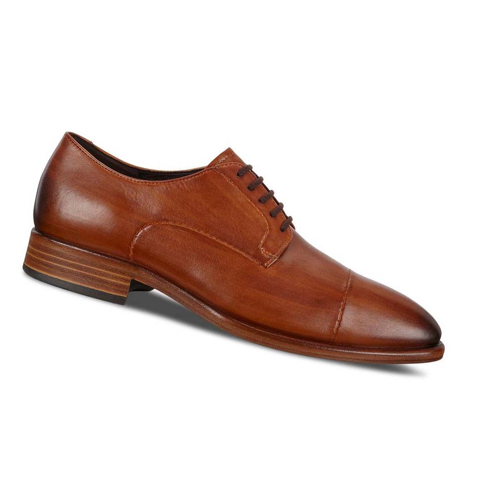 Férfi Ecco Vitrus Mondial Cap-toe Derby Ruha Cipő Narancssárga | HU 539ZUT